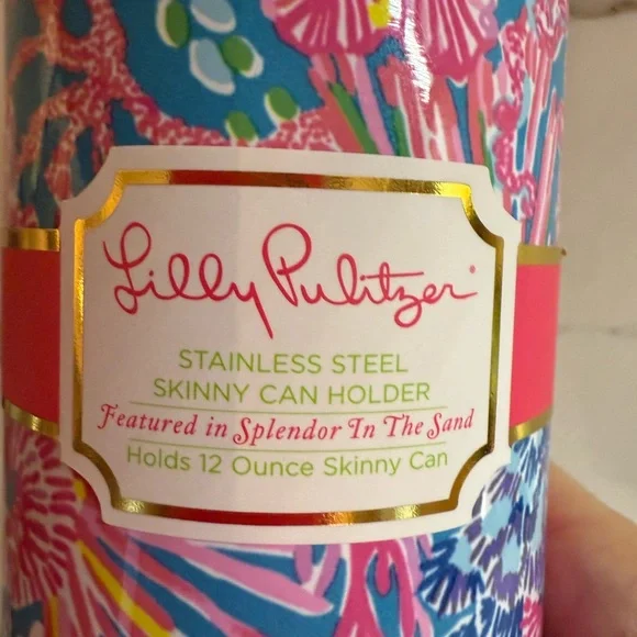 Lilly Pulitzer Colorful Stainless Steel Skinny Can Holder - Picture 2 of 3